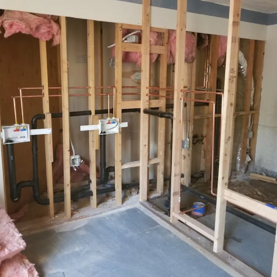 Copper pipe rough-in and plumbing installation in Osprey